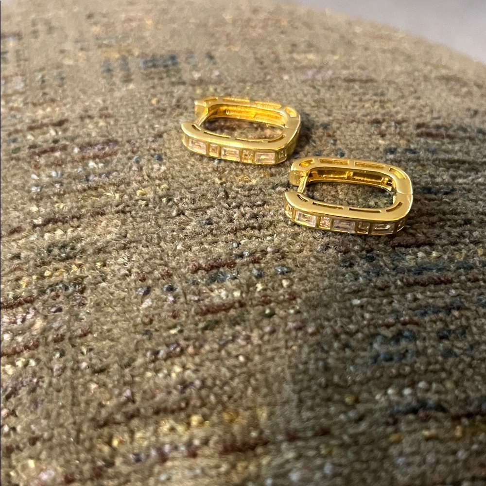 Elegant Gold Hoop with crystal accent Earrings